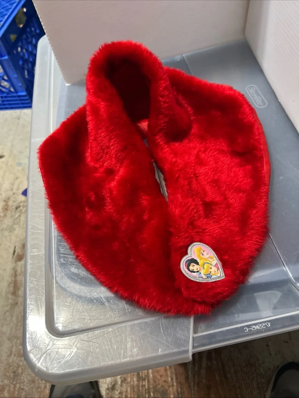 Disney Red Plush Princess Neck Warmer with Heart Patch